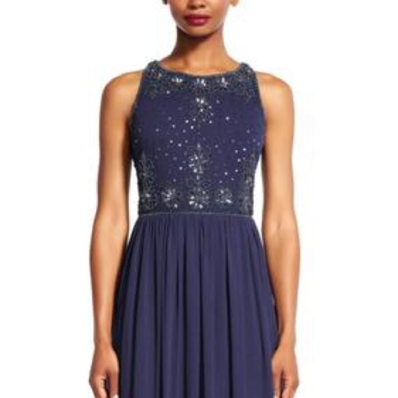 Adrianna Papell Halter Gown Beaded Bodice NWT Pink Sz 6 - Picture 8 of 9